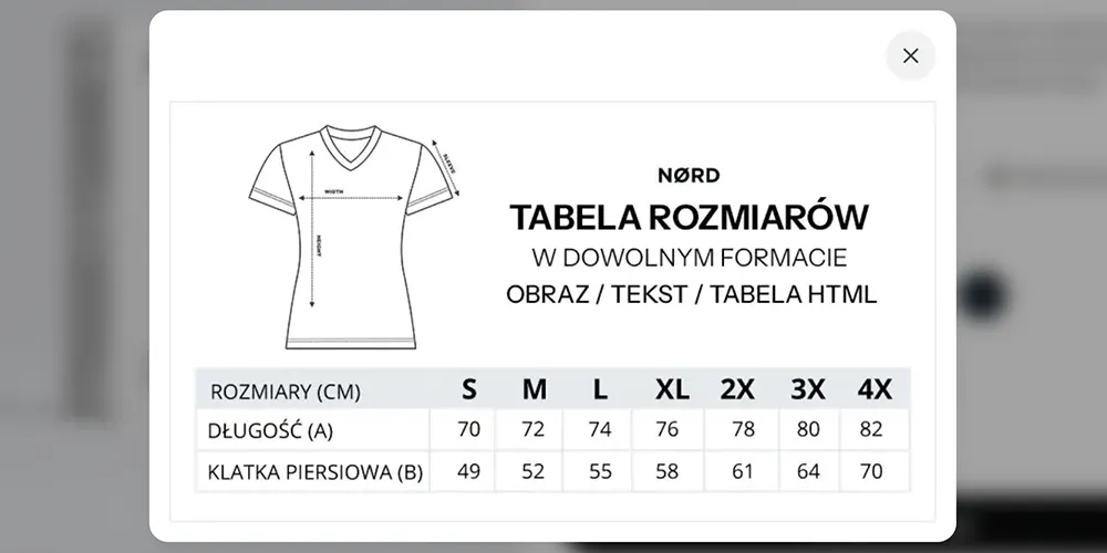 tabela rozmiarów shoper