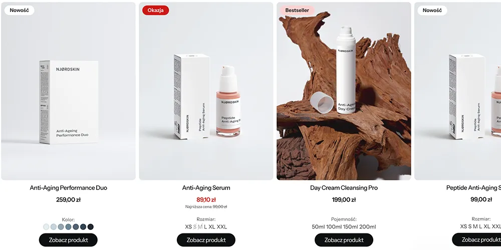 warianty na listach produktów